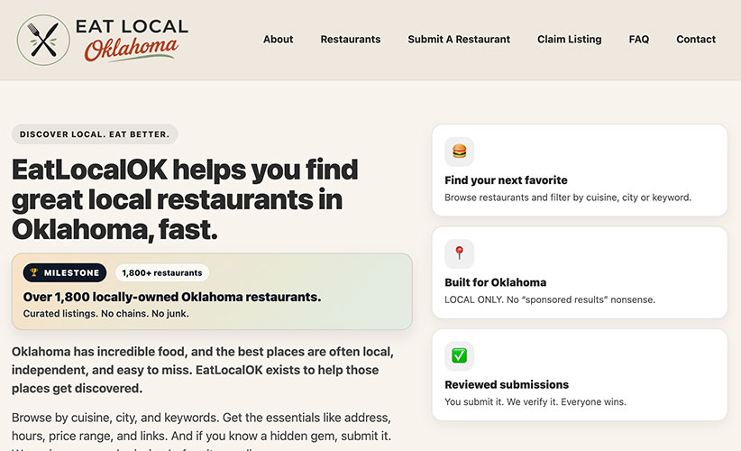 EatLocalOK website preview